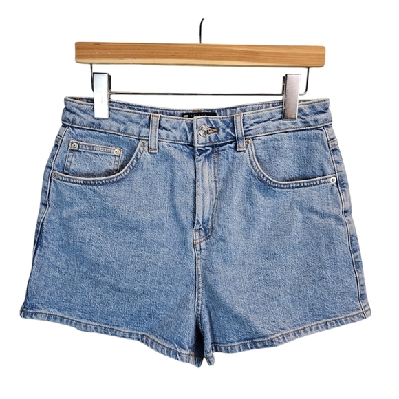 ASOS Womens High Waisted Denim Shorts Sz 8 Casual Summer Normcore Capsule - Picture 1 of 10